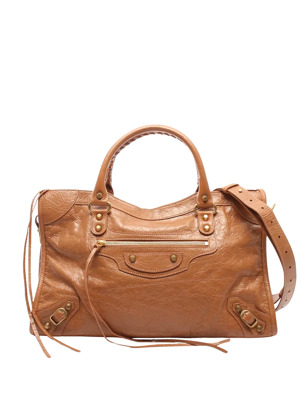 Balenciaga Pre-Owned 2018-2026 Motocross Classic City Satchel-Tasche - Braun