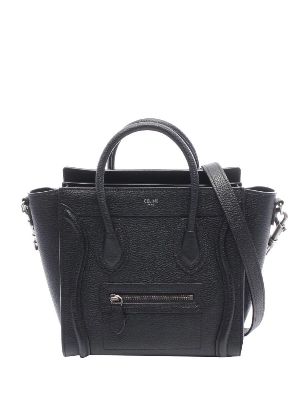 Celine Pre-Owned 2000-2026 Nano Drummed Calfskin Luggage tote bag - Black