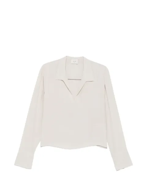 Alysi spread-collar long-sleeve blouse