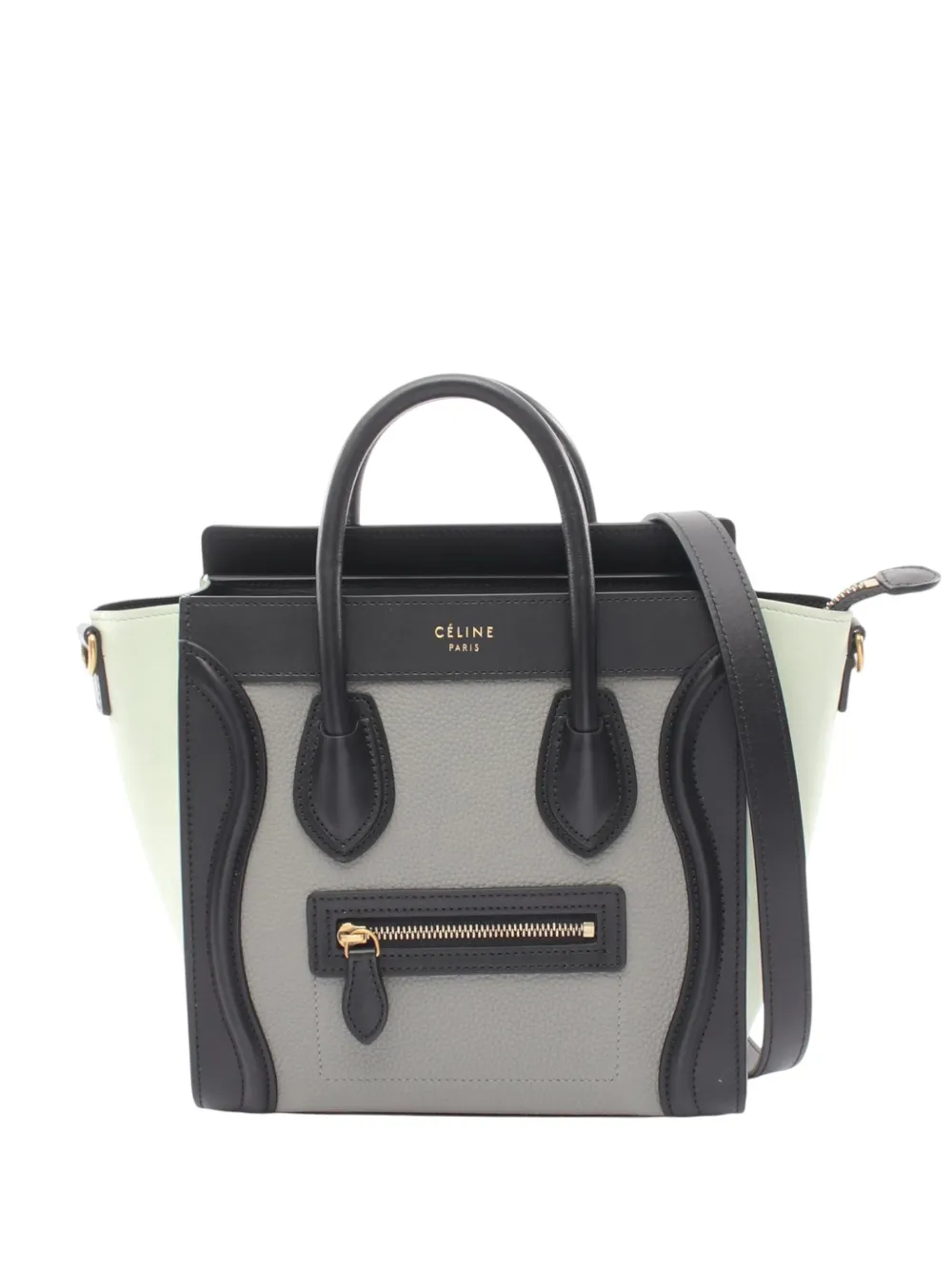 Celine Pre-Owned 2000-2026 Nano Tricolor Leather Luggage Tote satchel - Grey