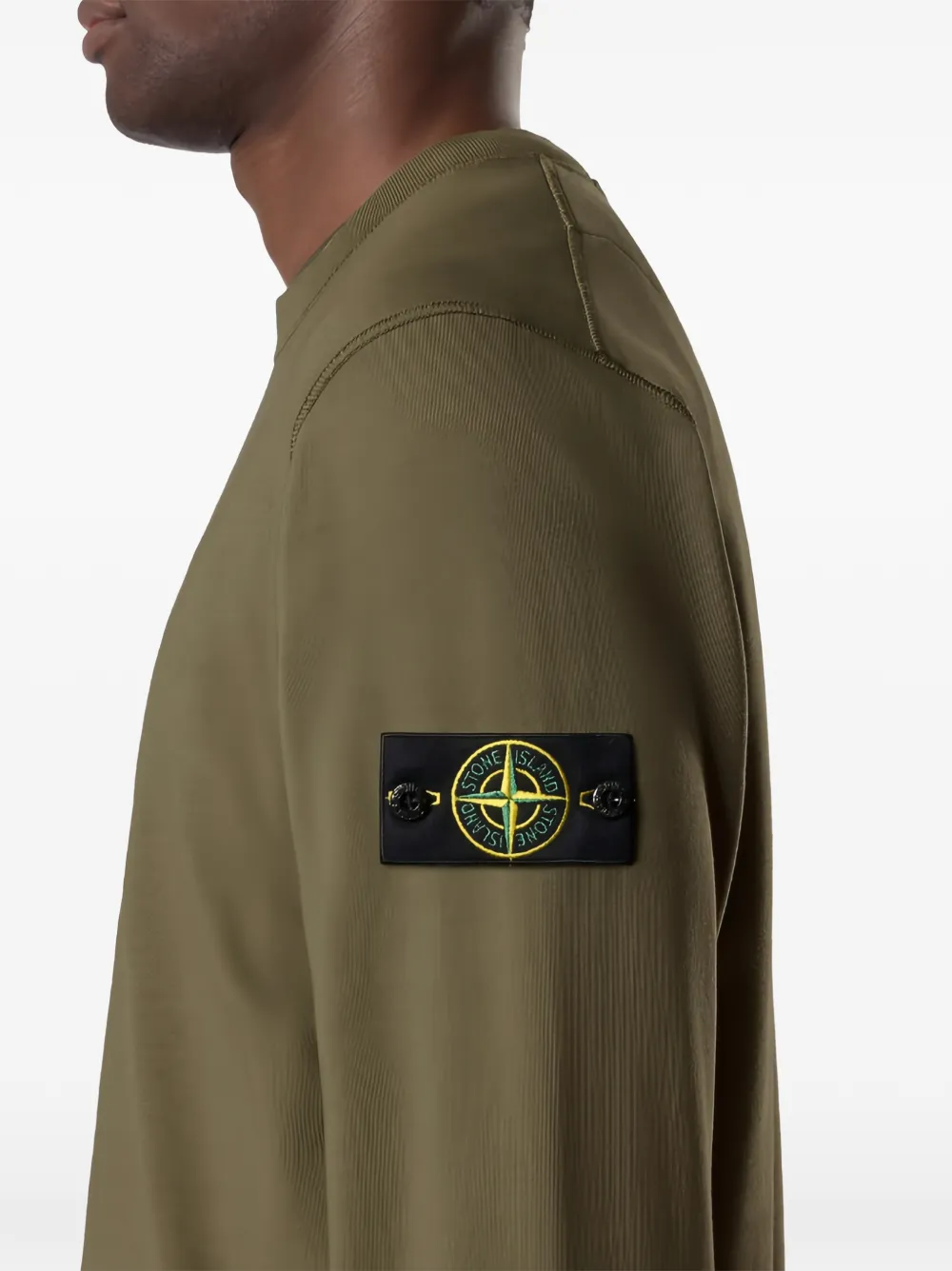 Stone Island Sweater met logo-patch en geverfd effect Groen