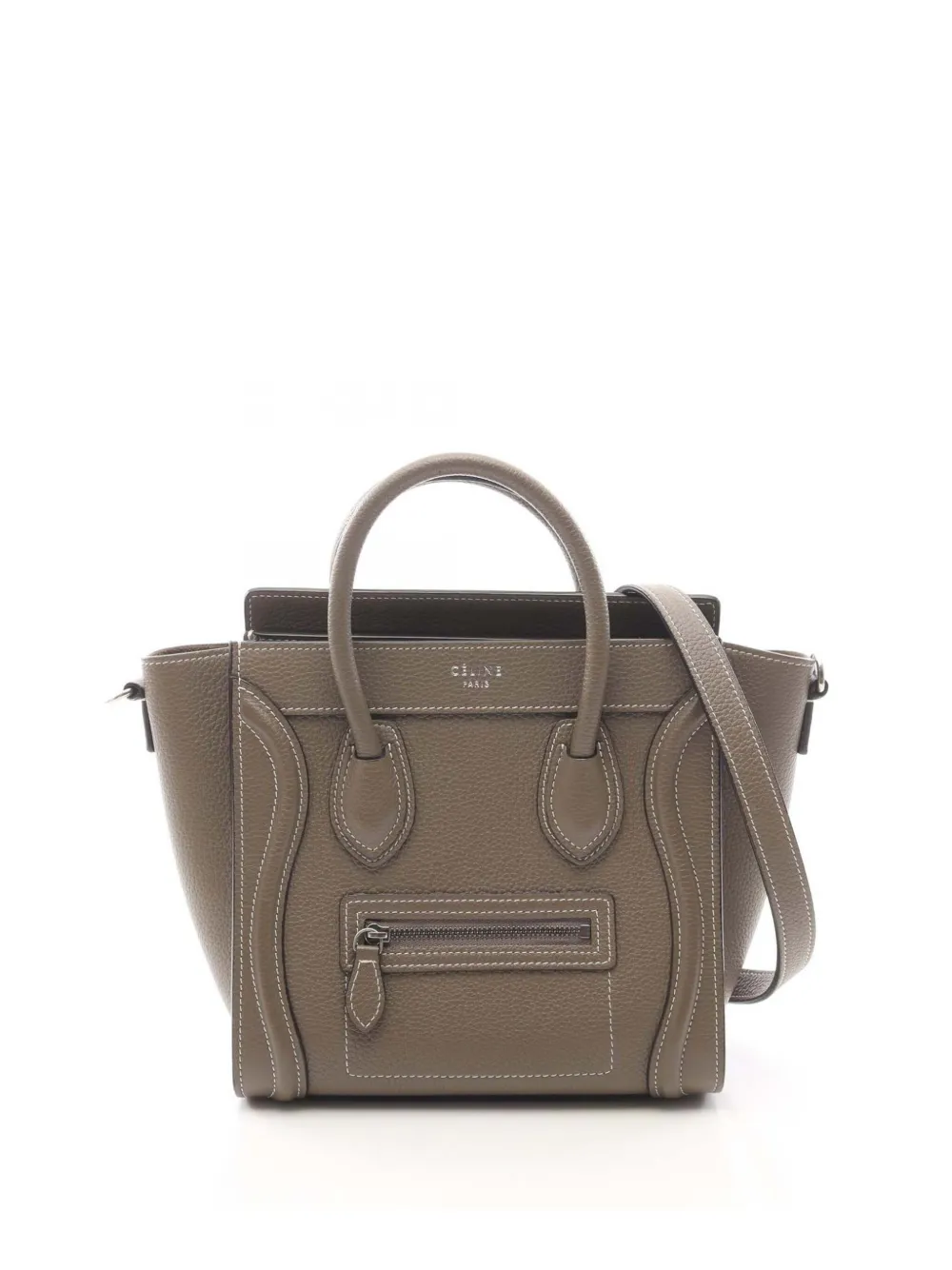Celine Pre-Owned 2000-2026 Nano Leather Luggage Tote satchel - Neutrals