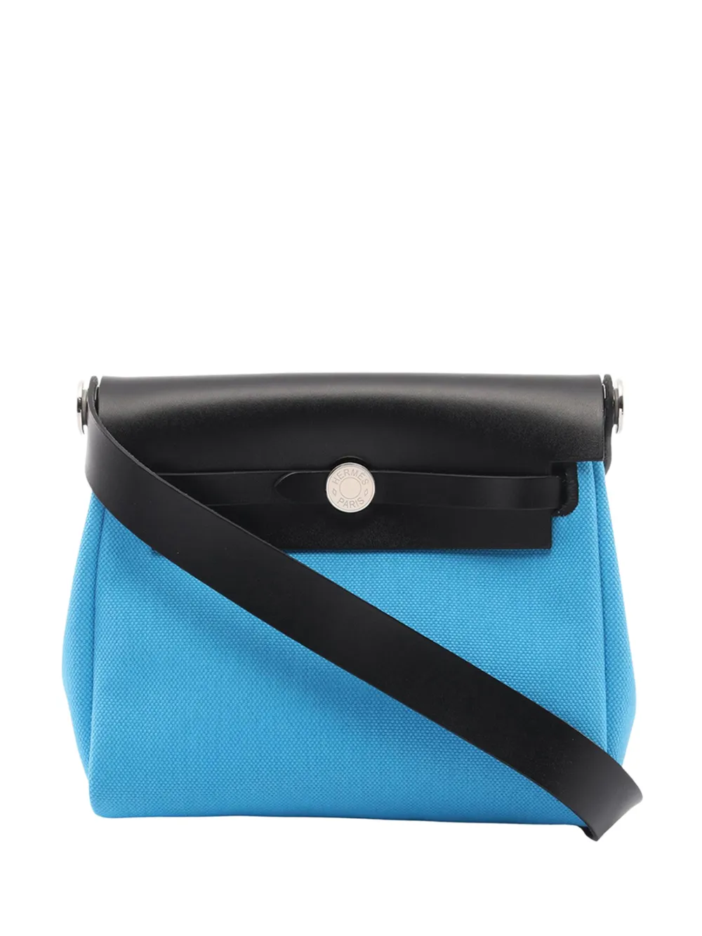 Hermès Pre-Owned 2025 Military Toile and Vache Hunter Herbag Zip Umhängetasche 20cm - Blau