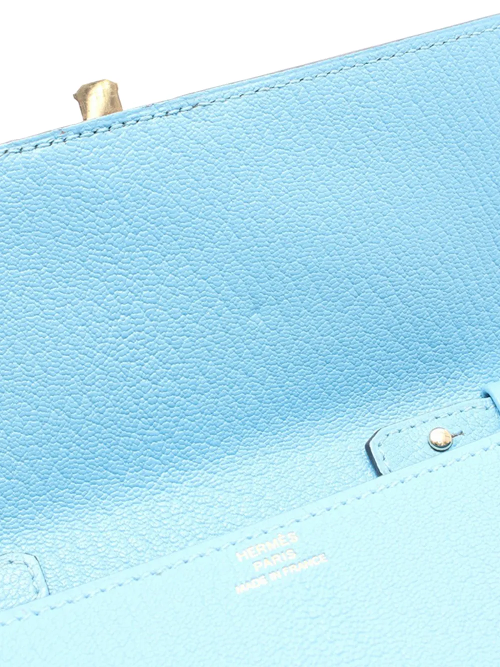 Hermès Pre-owned 2019 Chevre Cinhetic to Go Wallet Crossbody Bag in Blue, view 5