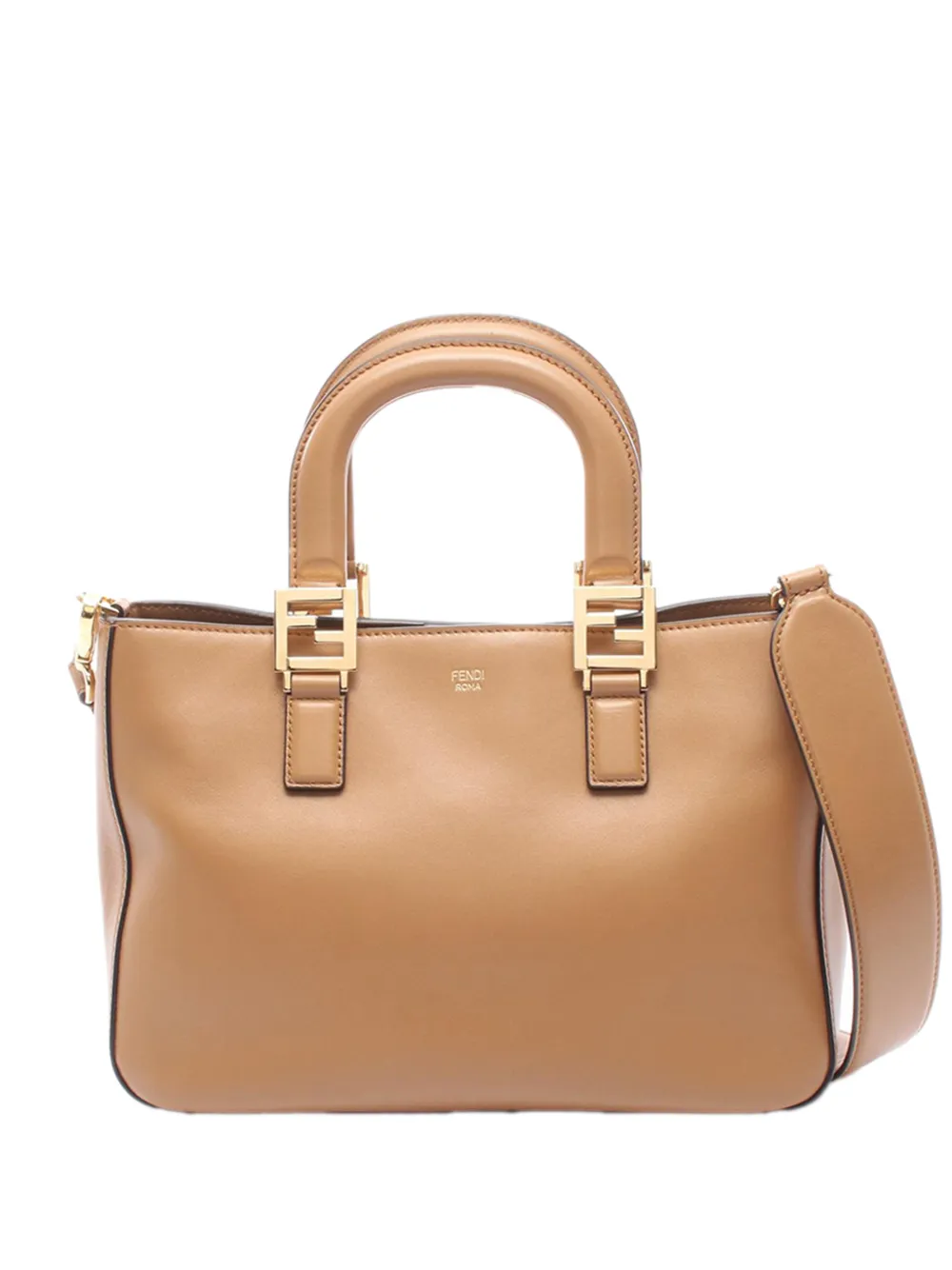 Fendi Pre-Owned 2000-2010 kleine Selleria FF Tote Satchel-Tasche aus Leder - Braun
