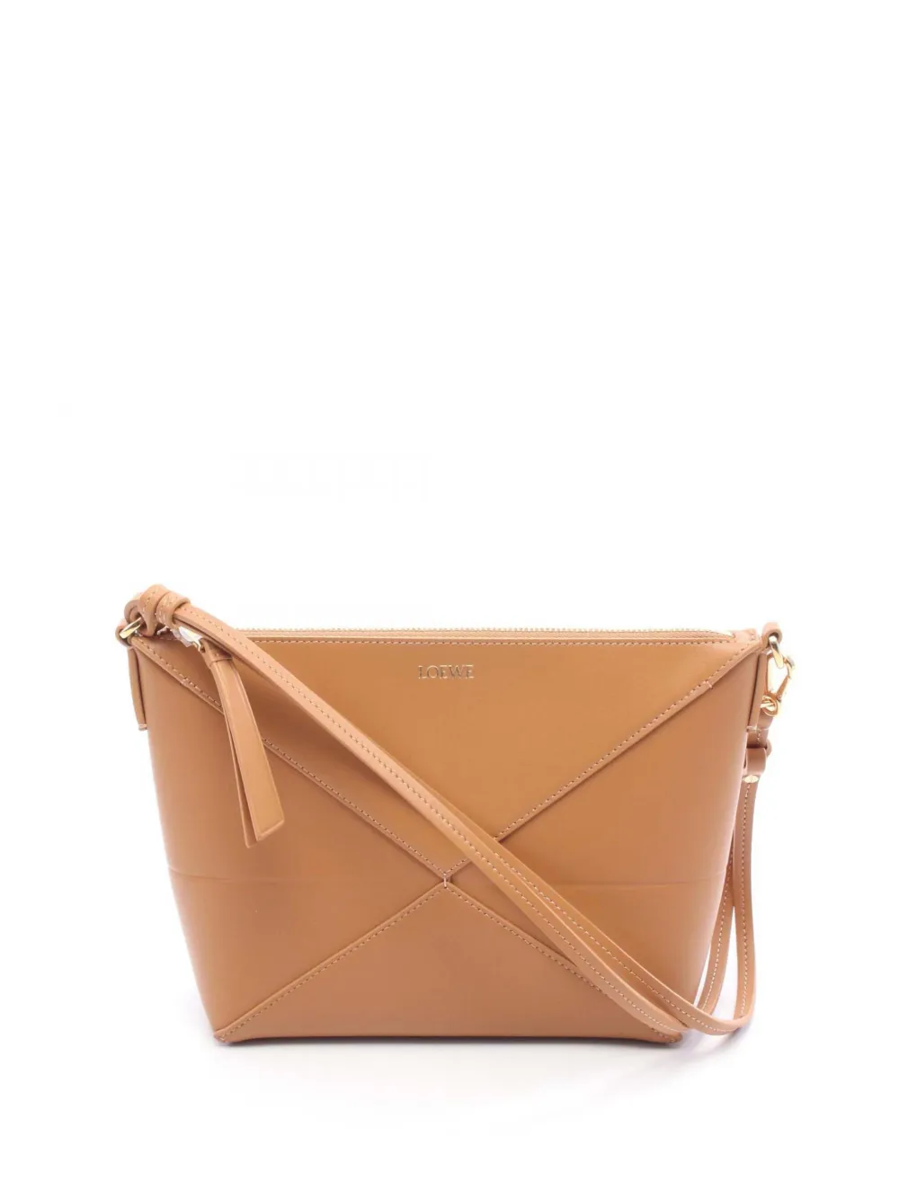 Loewe Pre-Owned Borsa a spalla Puzzle Fold in nappa lucida 2024 - Marrone