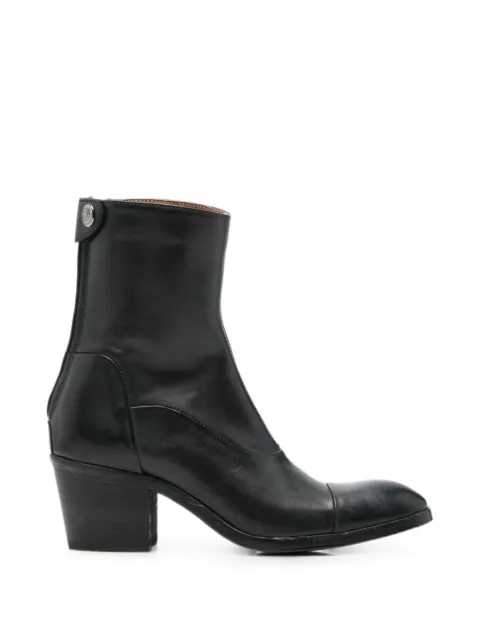 Alberto Fasciani cap-toe rear-zip boots