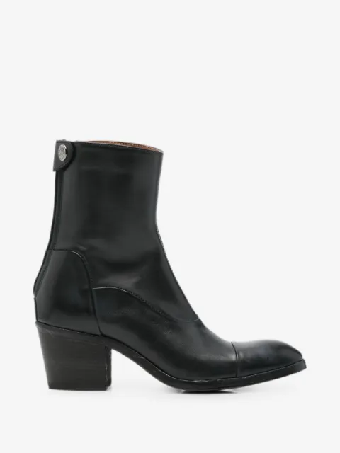 Alberto Fasciani cap-toe rear-zip boots