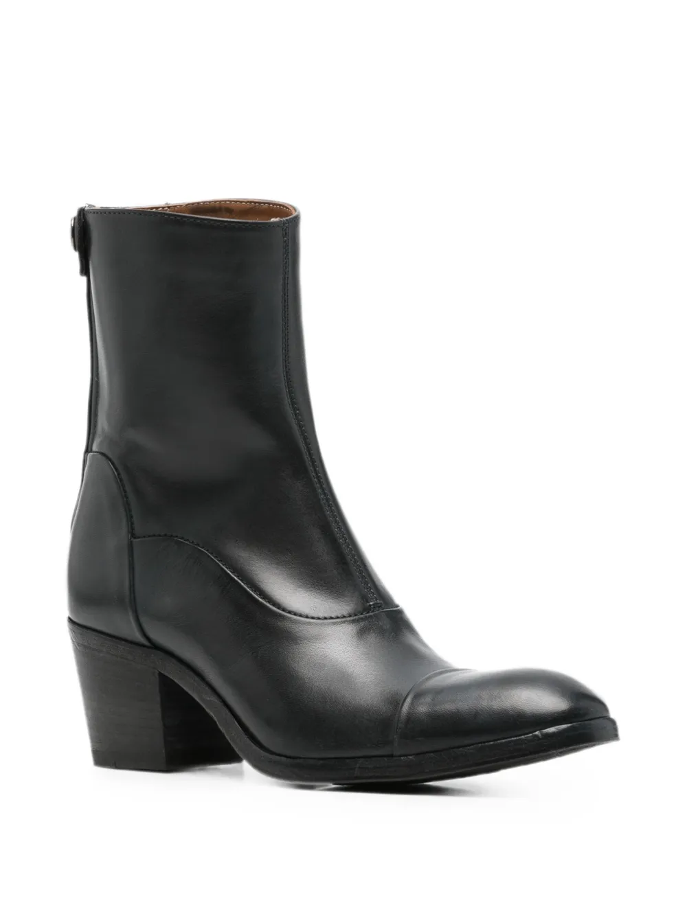 Alberto Fasciani cap-toe rear-zip boots Blauw