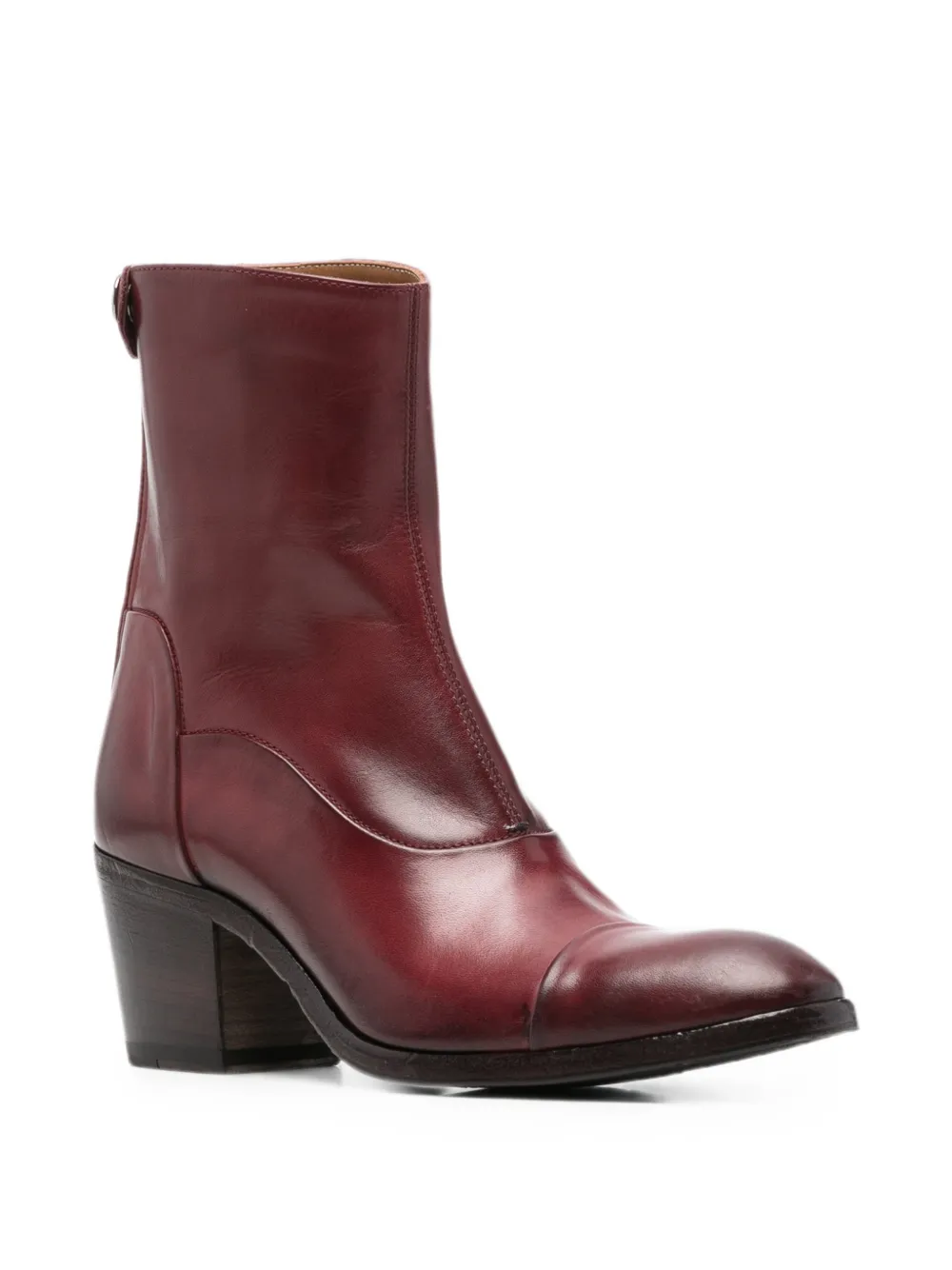 Alberto Fasciani rear-zip ankle boots Rood