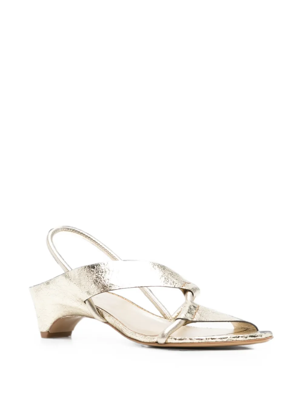 Del Carlo cracked-effect slingback sandals Goud