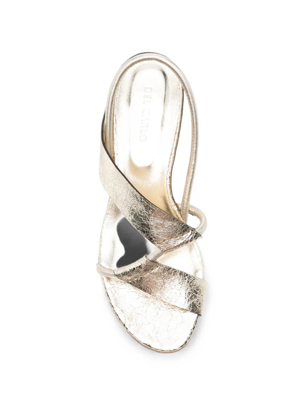 Del Carlo cracked-effect slingback sandals Goud