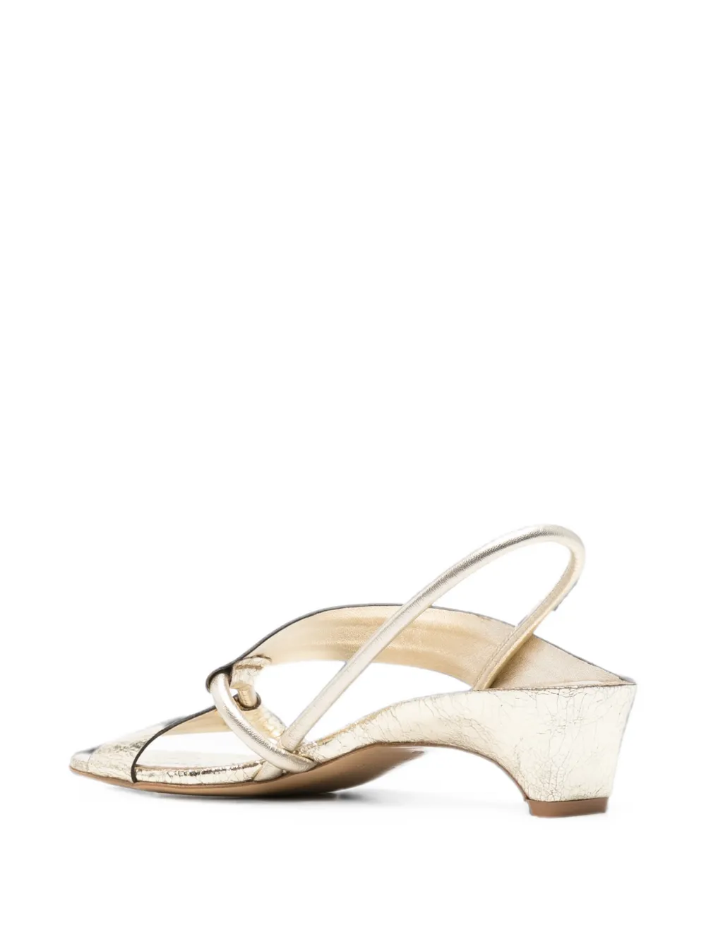 Del Carlo cracked-effect slingback sandals Goud