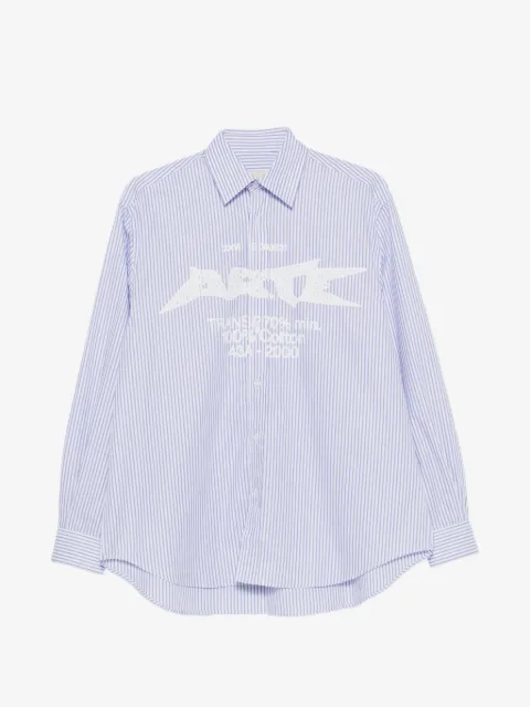 Arte Antwerp logo-print striped shirt