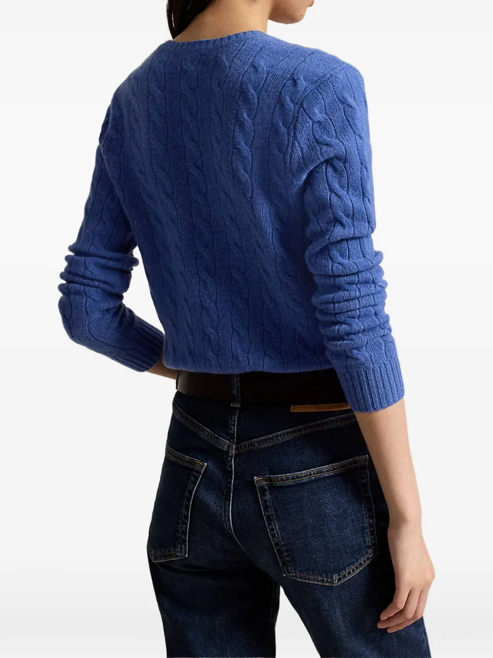 Polo Ralph Lauren Kabelgebreide sweater met V-hals Blauw