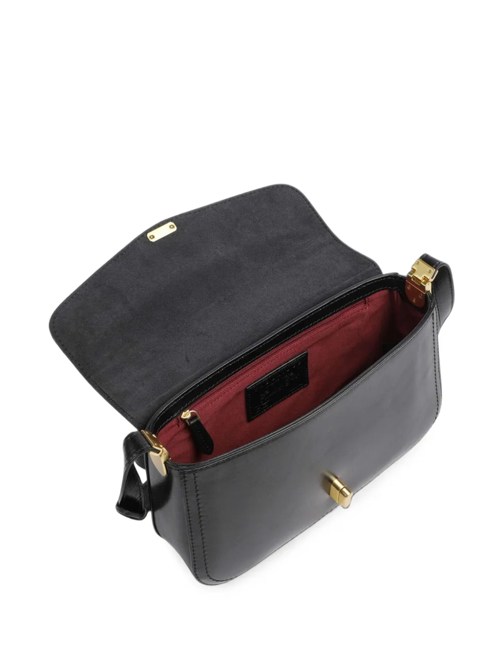 The Bridge Leren shopper met omslag Zwart