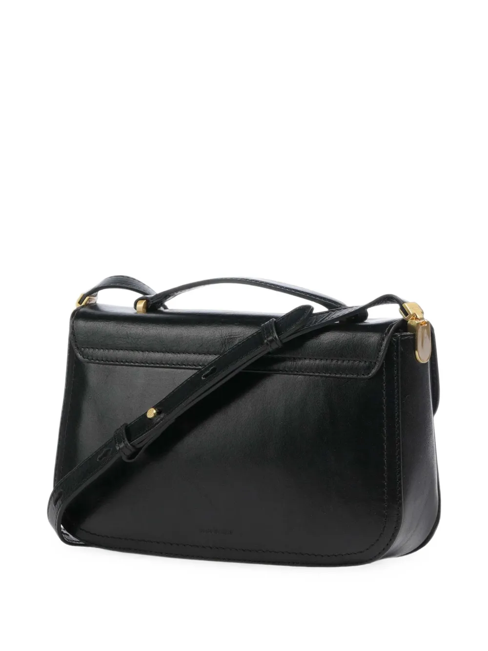 The Bridge Leren shopper met omslag Zwart