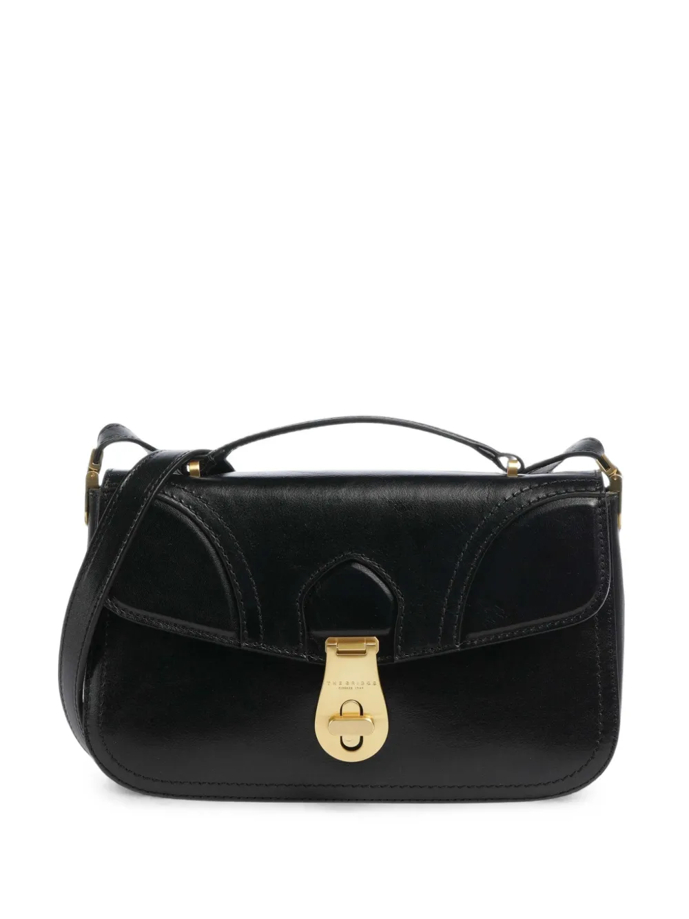 The Bridge leather flap-top tote bag - Nero