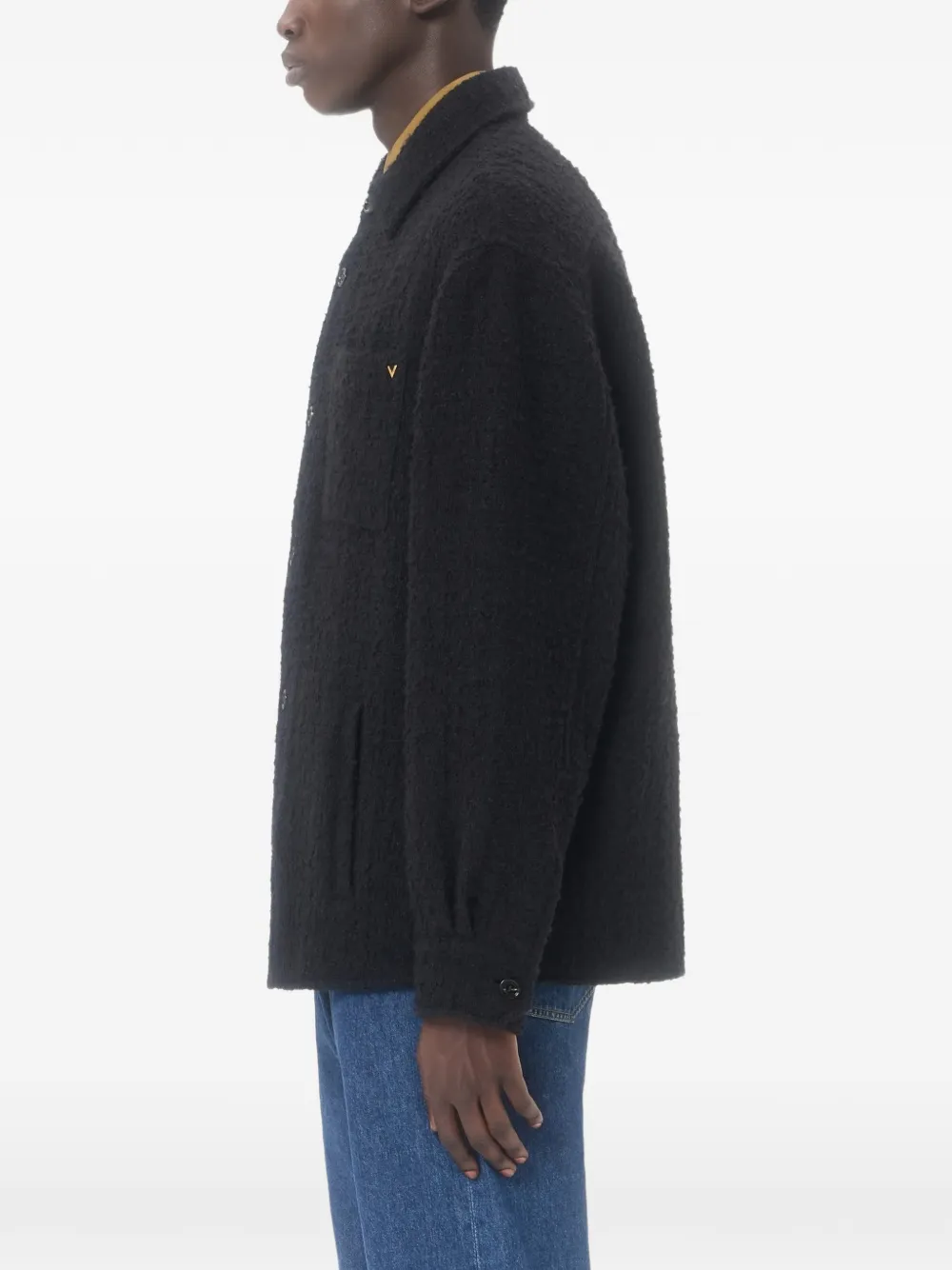 Valentino Garavani VLogo bouclé jack Zwart