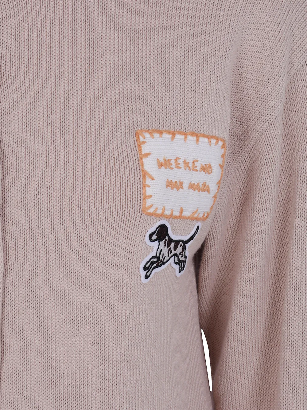 Weekend Max Mara Vest met geborduurde bloemen-intarsia Beige