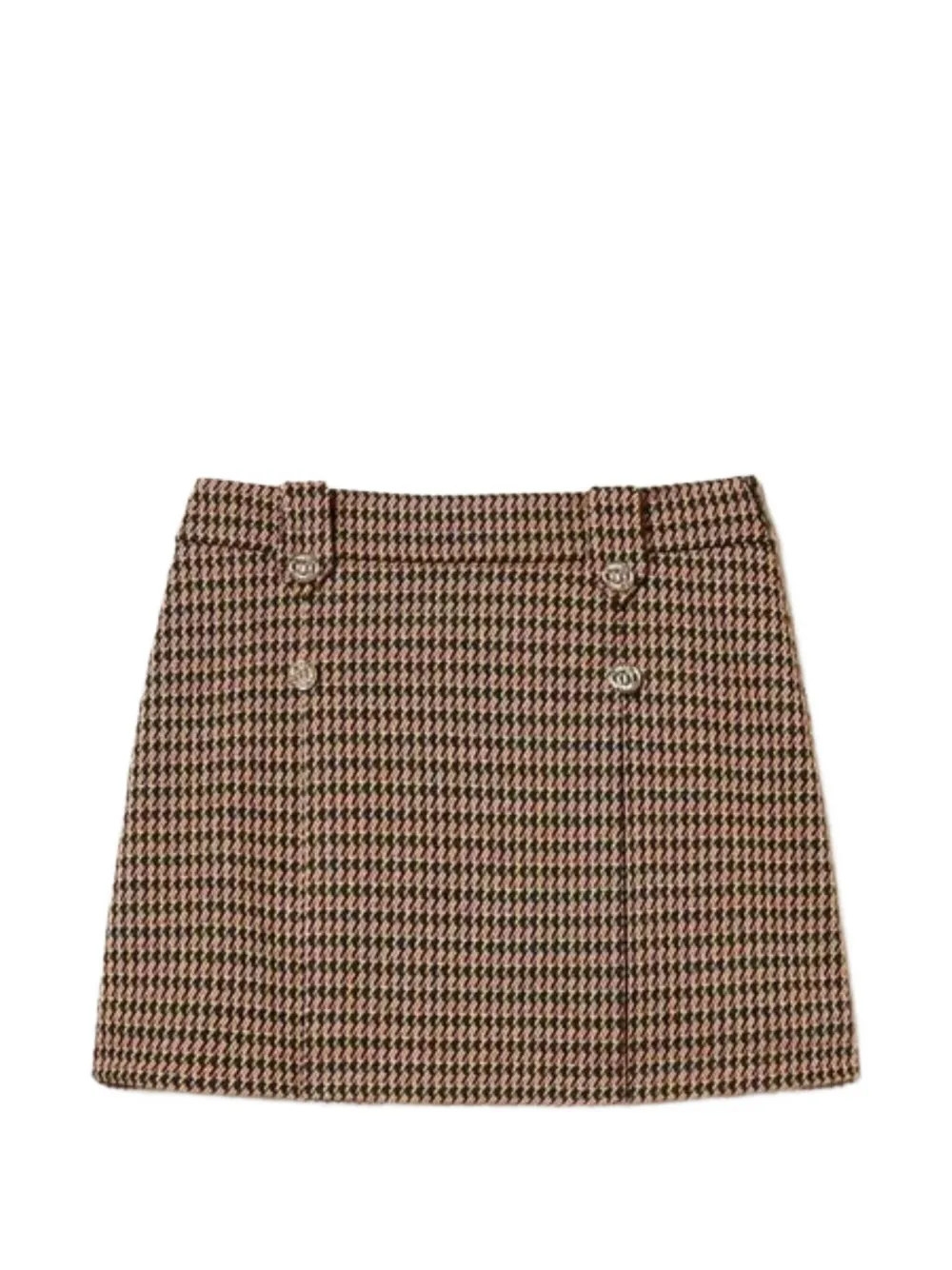 TWINSET Kids houndstooth-pattern A-line casual skirt - Toni neutri