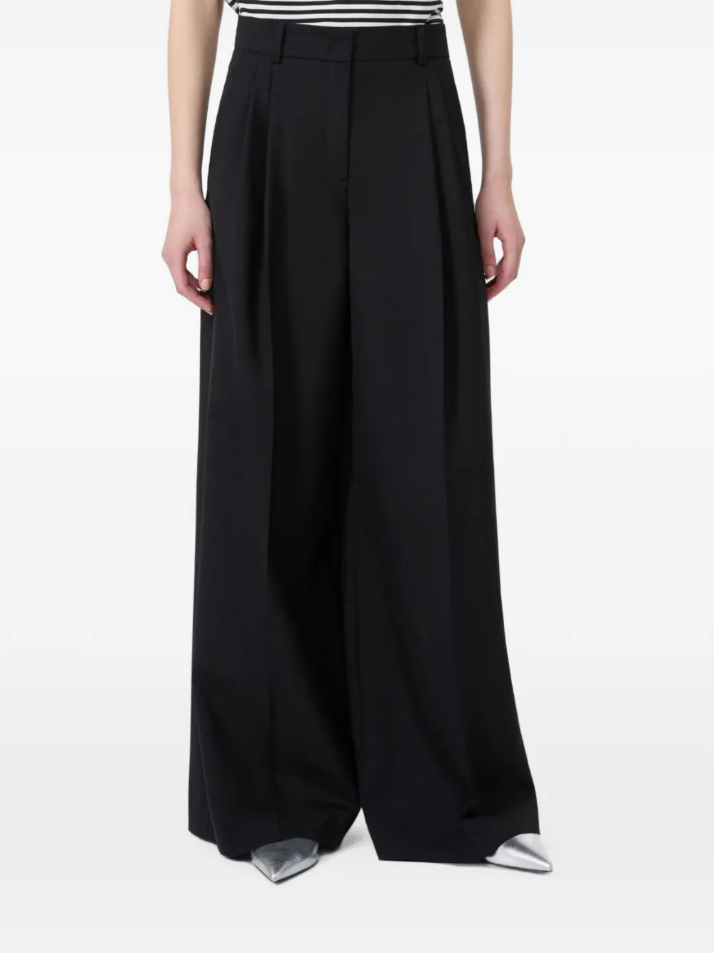 Weekend Max Mara Broek met geplooid detail Zwart