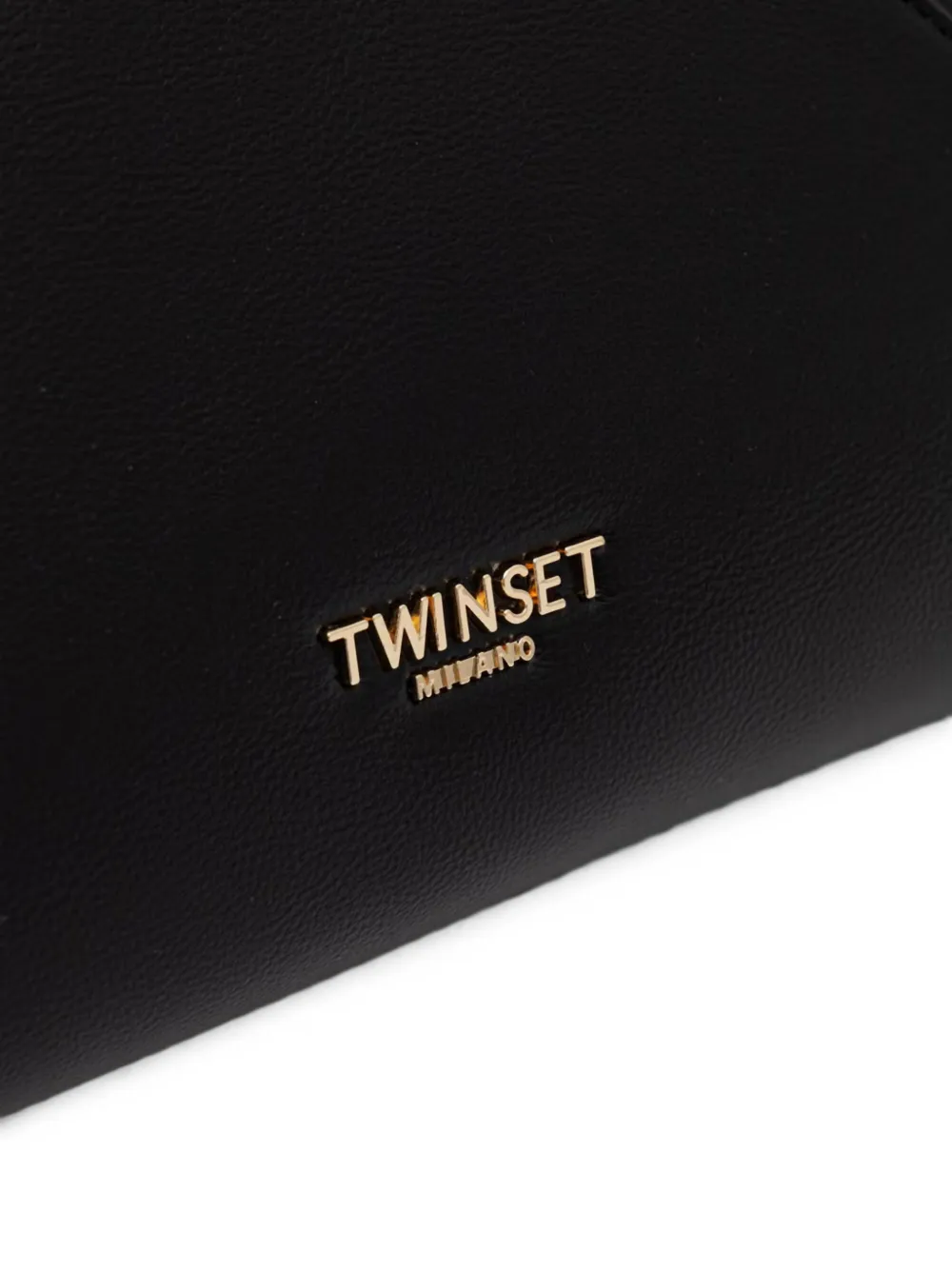 TWINSET Shopper met logoplakkaat Zwart