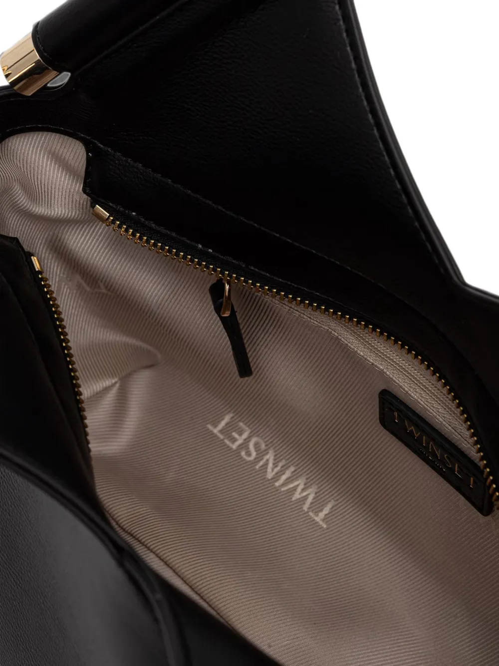 TWINSET Shopper met logoplakkaat Zwart