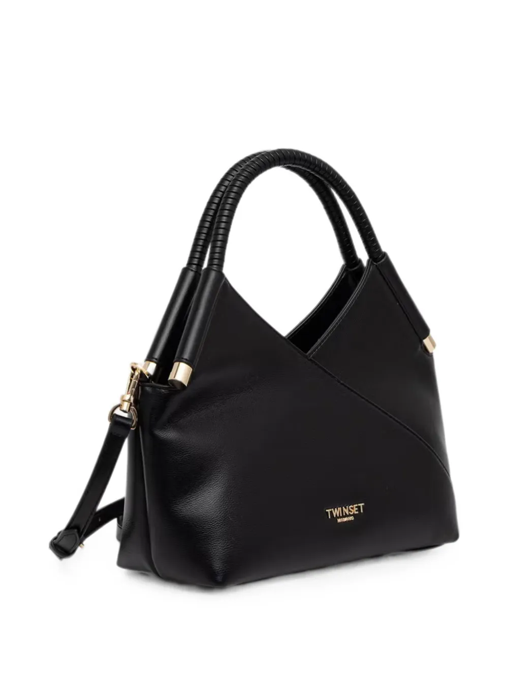 TWINSET Shopper met logoplakkaat Zwart