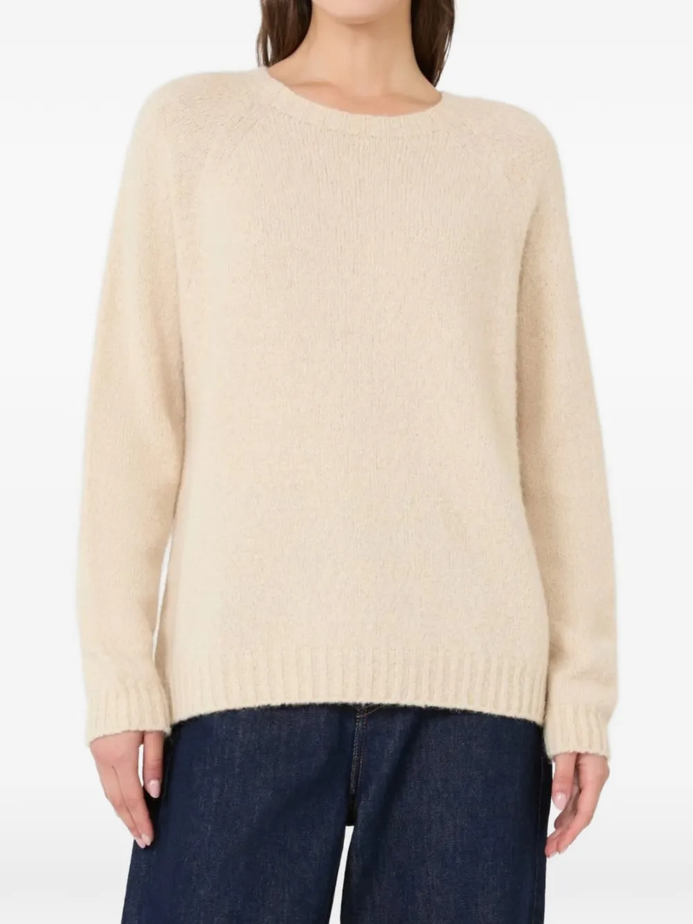 Weekend Max Mara Geborstelde trui met raglan mouwen Beige