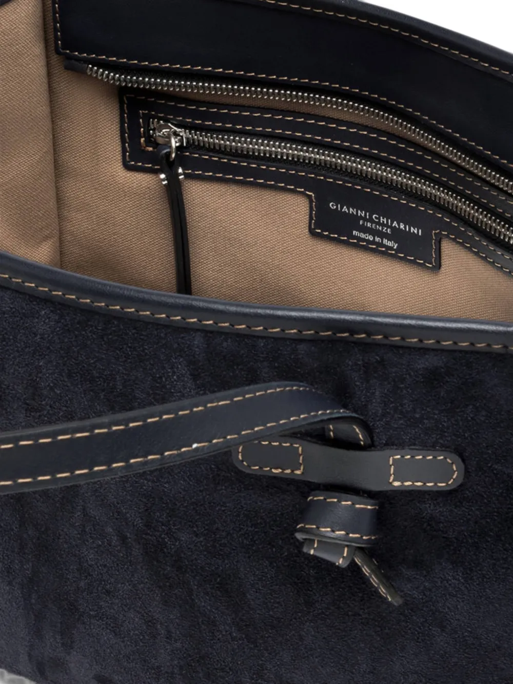 GIANNI CHIARINI Marcella suède shopper Blauw