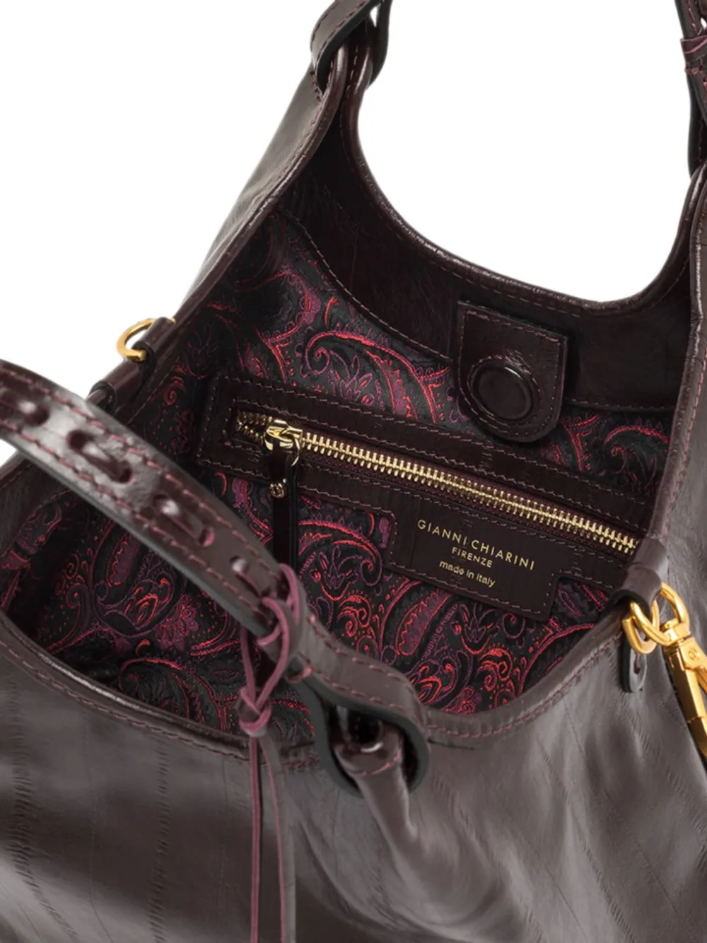 GIANNI CHIARINI Dua shopper met geribbelde structuur Bruin