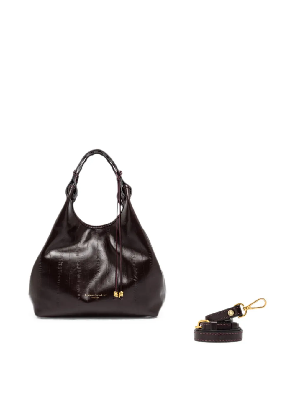 GIANNI CHIARINI Dua shopper met geribbelde structuur Bruin
