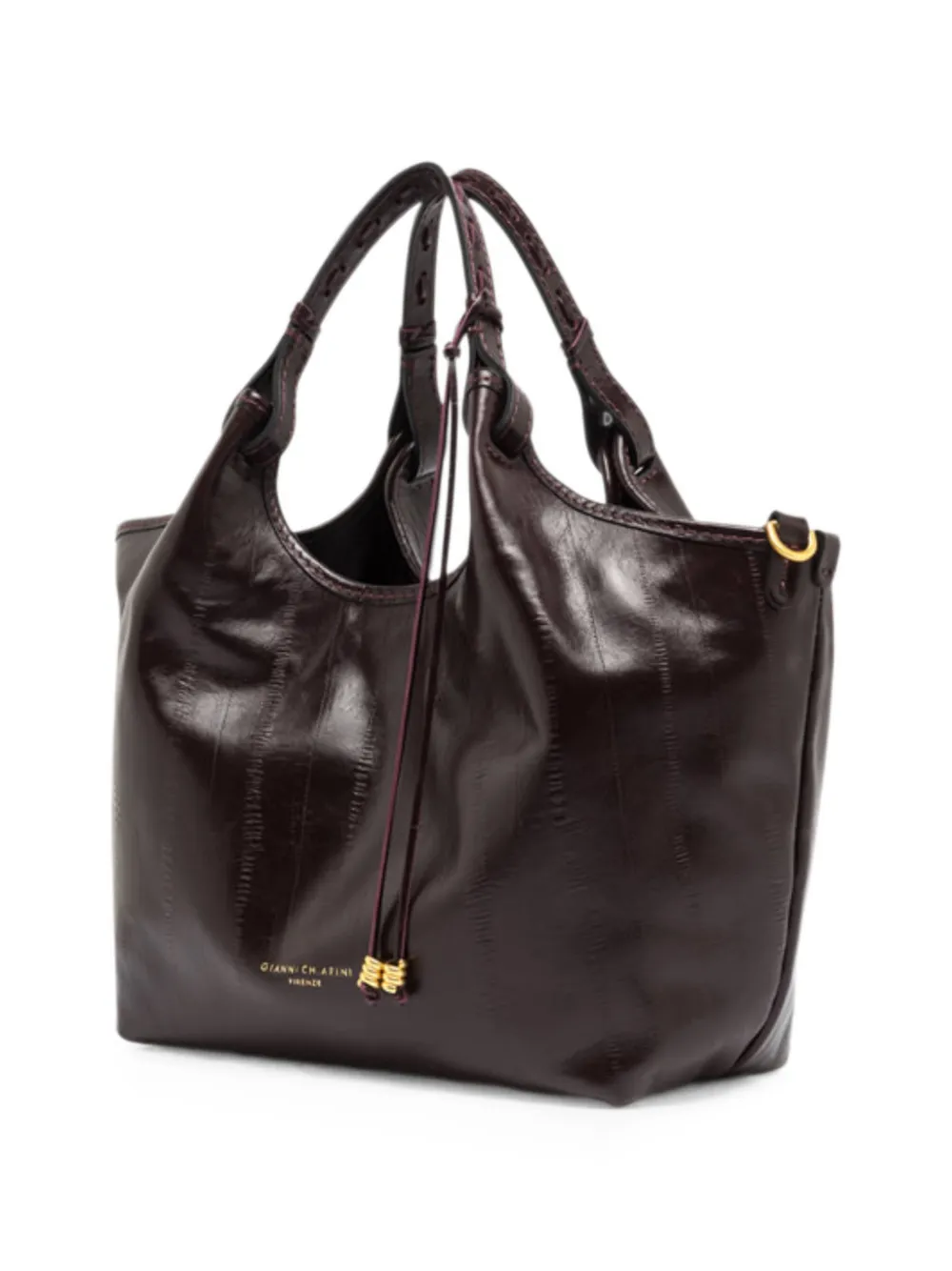 GIANNI CHIARINI Dua shopper met geribbelde structuur Bruin