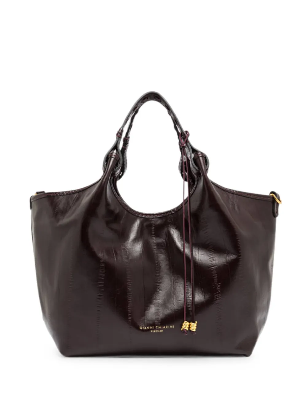 GIANNI CHIARINI Dua ribbed-texture tote bag - Brown