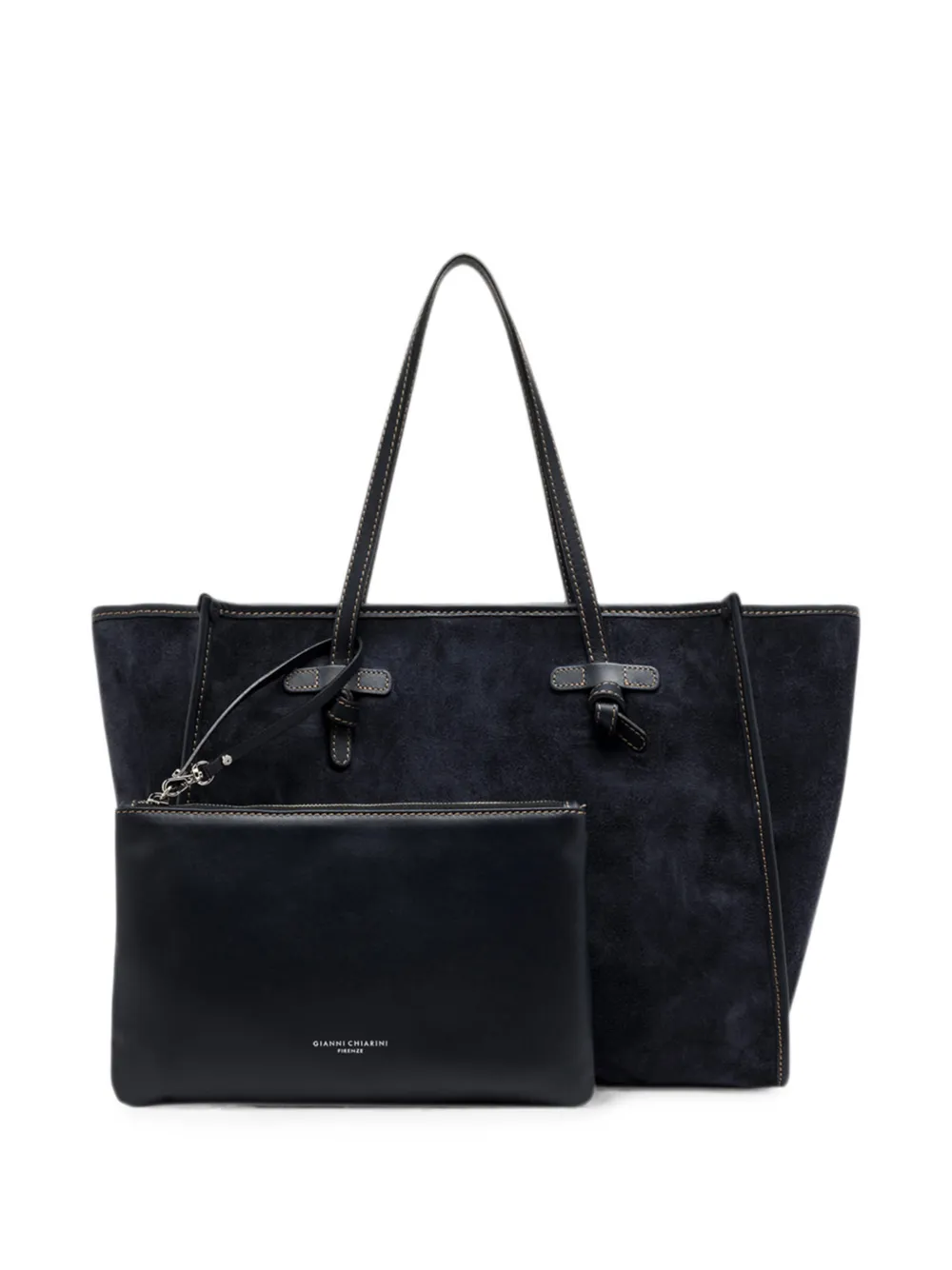 GIANNI CHIARINI Marcella suède shopper Blauw