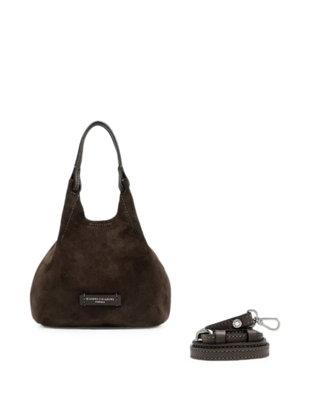 GIANNI CHIARINI Dua suède shopper Bruin