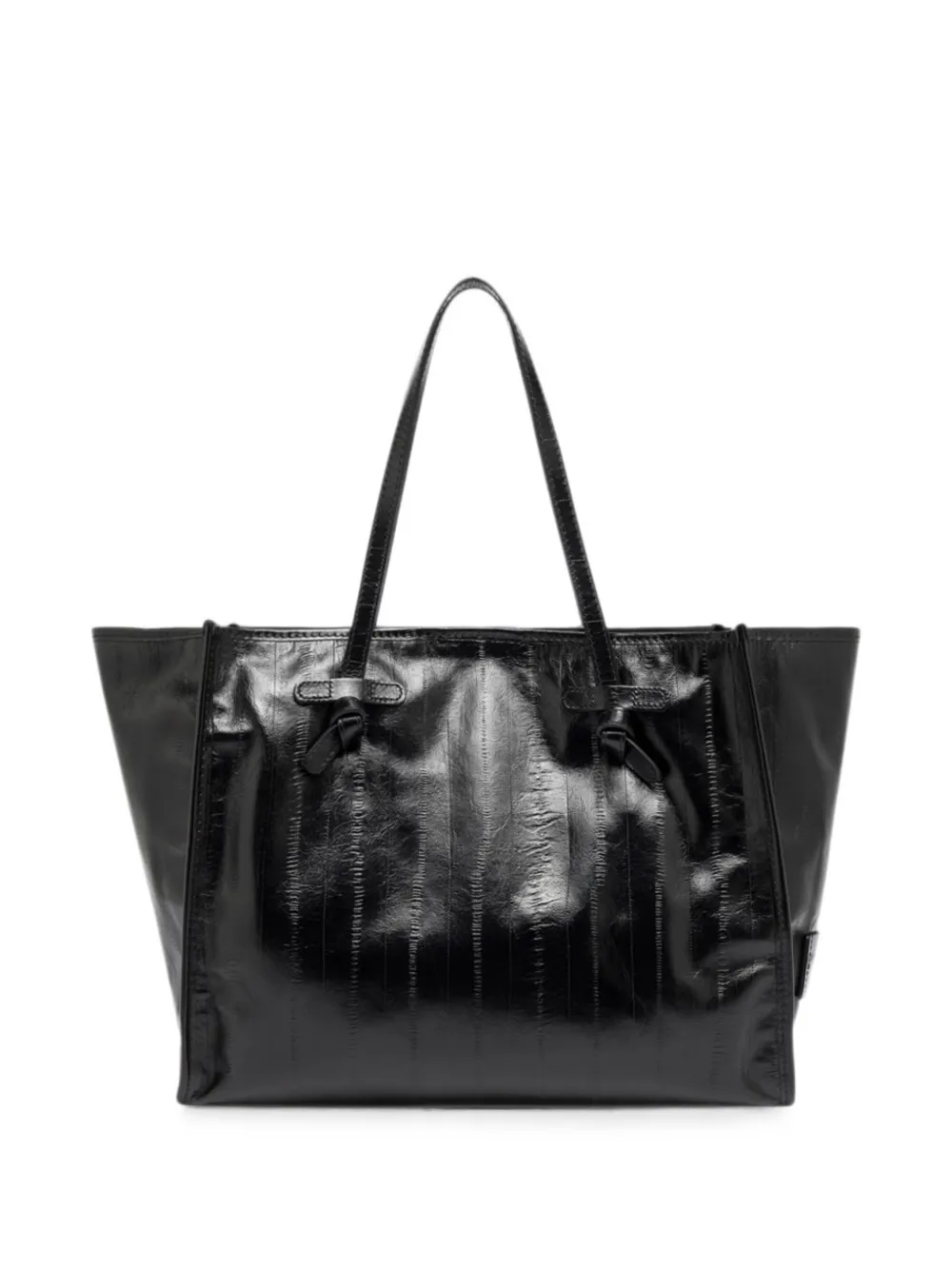 GIANNI CHIARINI Marcella shopper met paling-effect Zwart