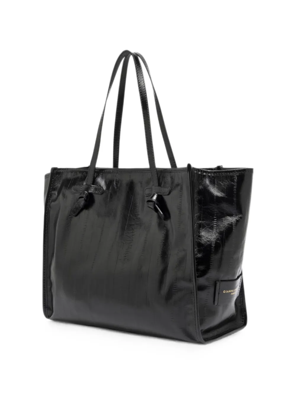 GIANNI CHIARINI Marcella shopper met paling-effect Zwart
