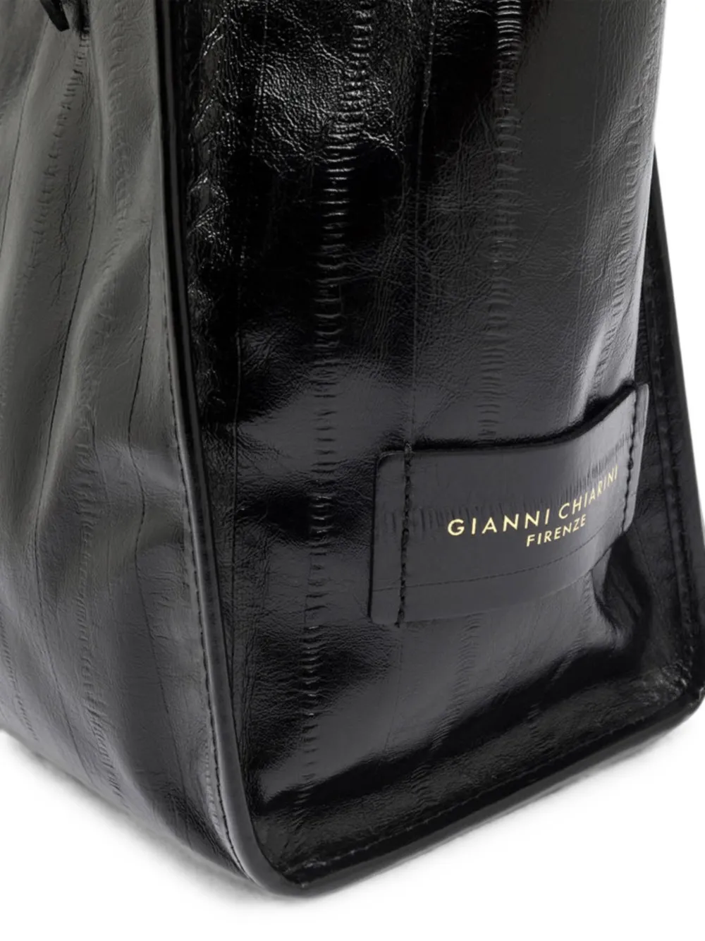 GIANNI CHIARINI Marcella shopper met paling-effect Zwart
