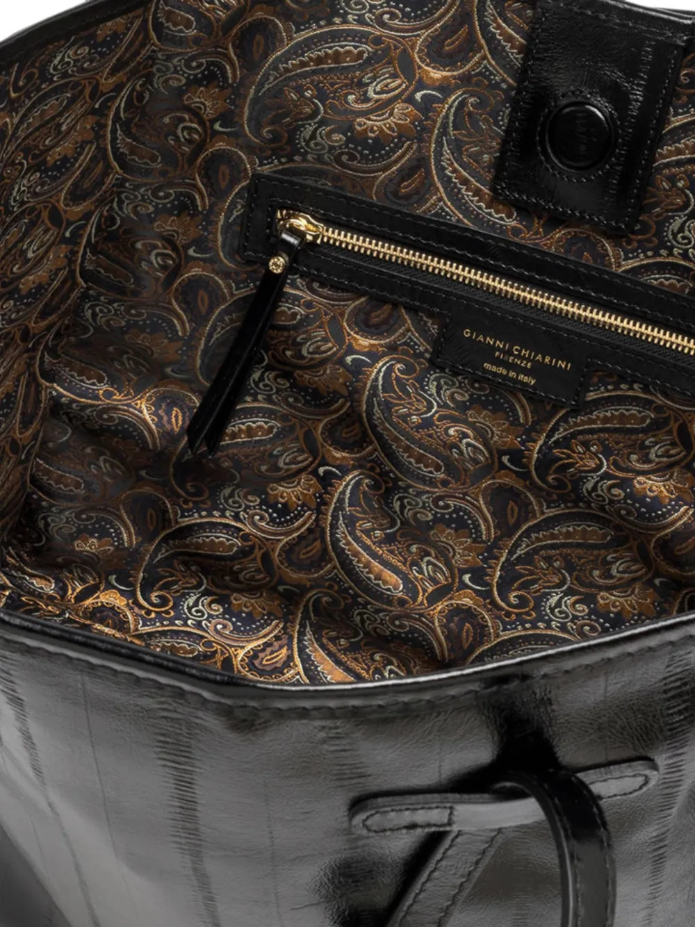 GIANNI CHIARINI Marcella shopper met paling-effect Zwart