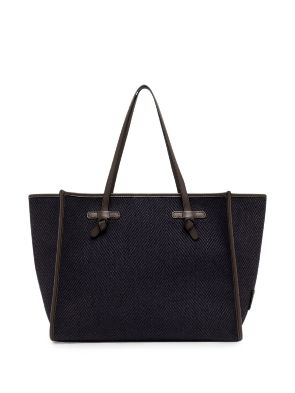 GIANNI CHIARINI Marcella schoudertas met visgraatpatroon Blauw