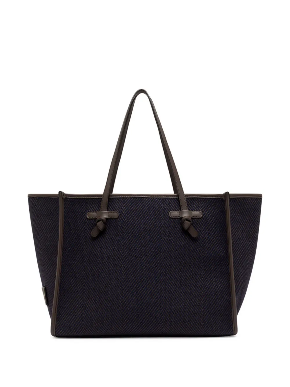 GIANNI CHIARINI Marcella schoudertas met visgraatpatroon Blauw