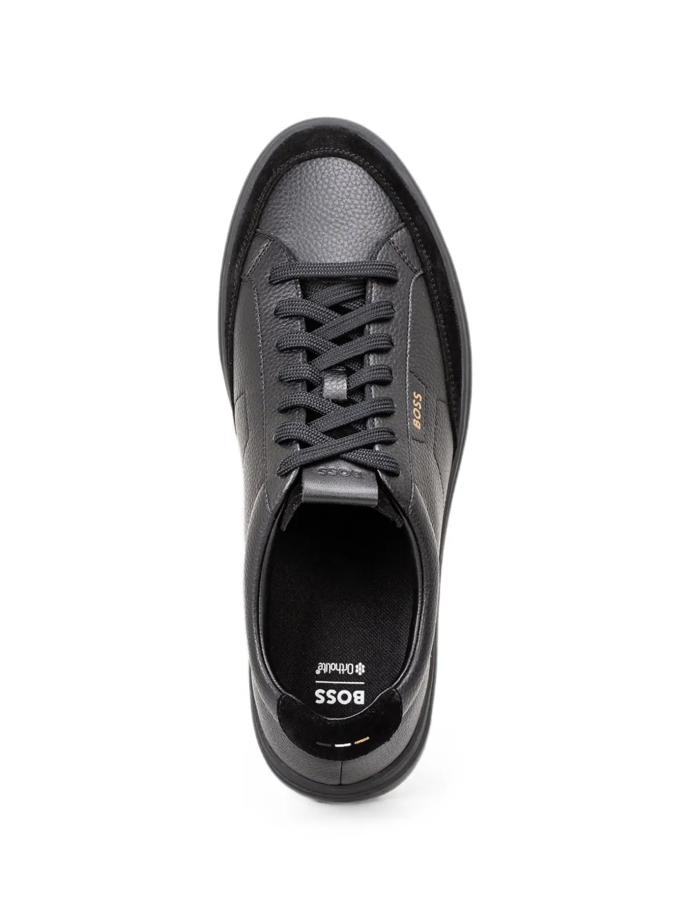 BOSS Leren sneakers Zwart