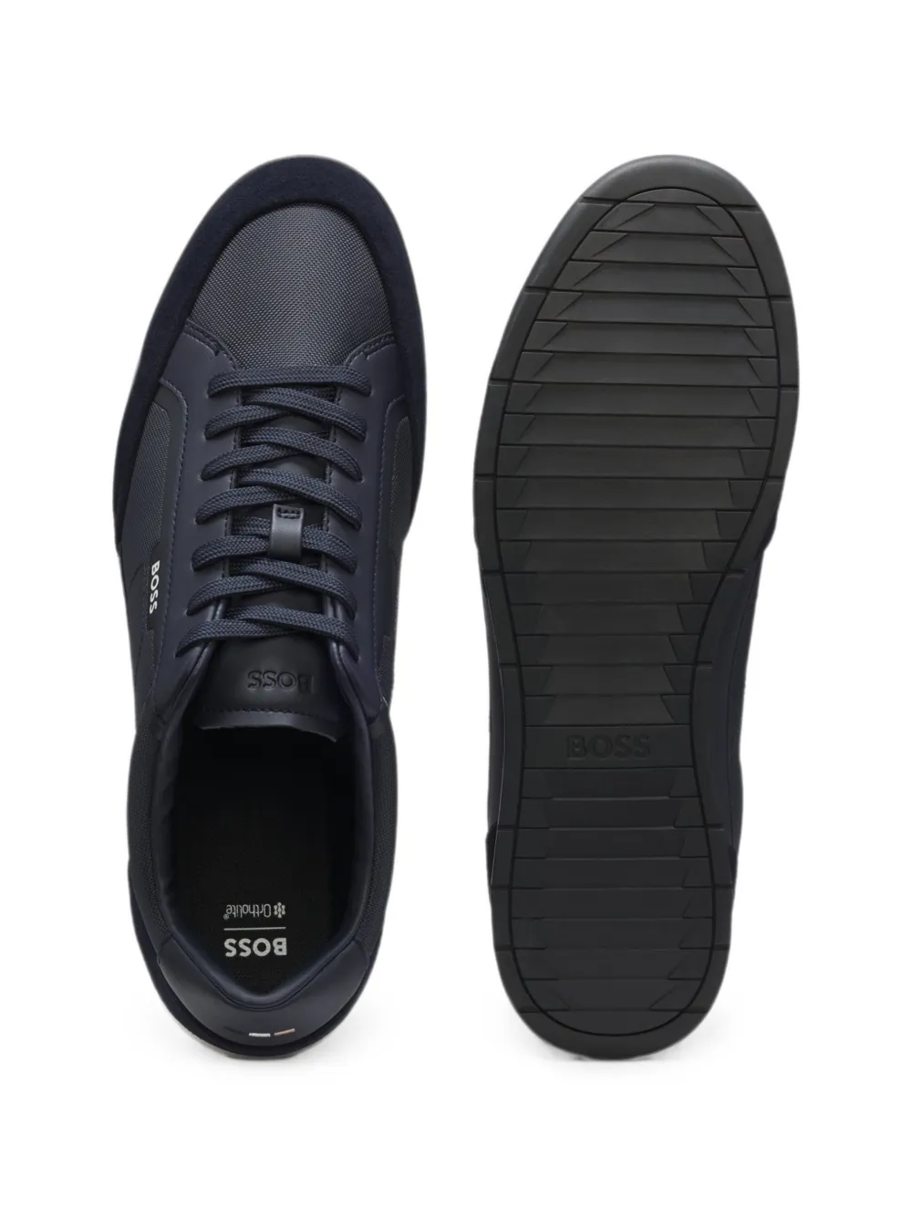 BOSS Nitan panelled sneakers Blauw