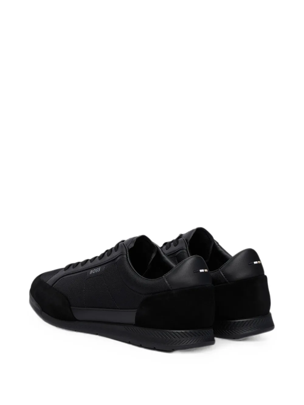 BOSS suede-panelled sneakers Zwart