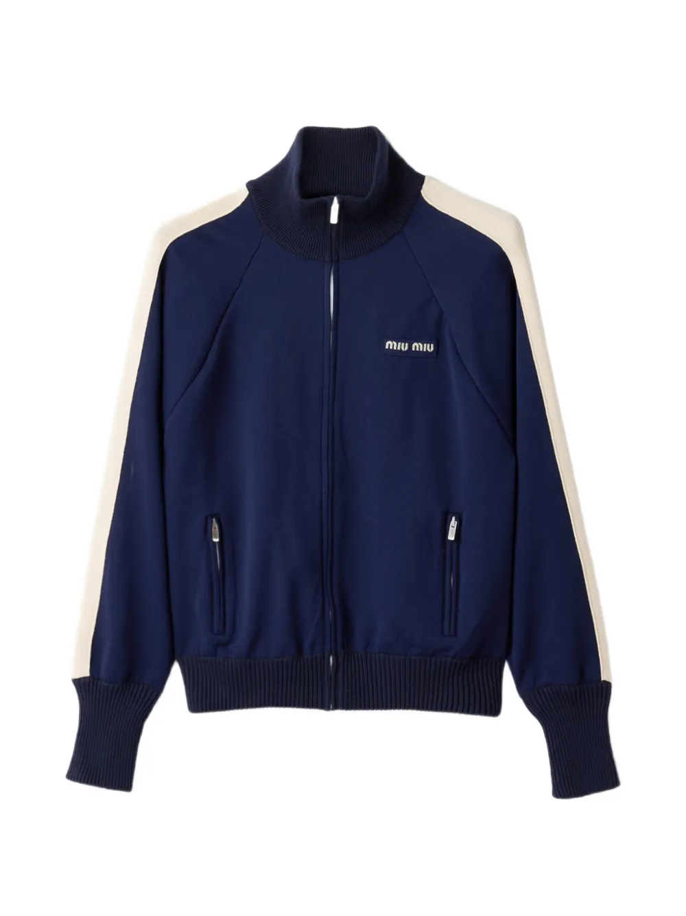 Miu Miu side-stripe track jacket - Blu