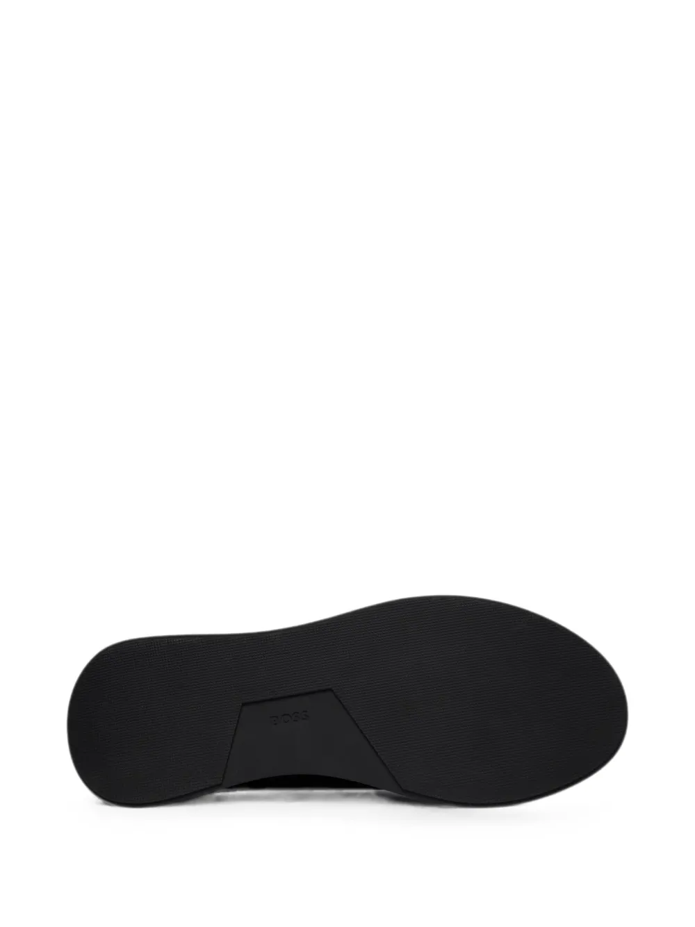 BOSS logo-print leather sneakers Zwart