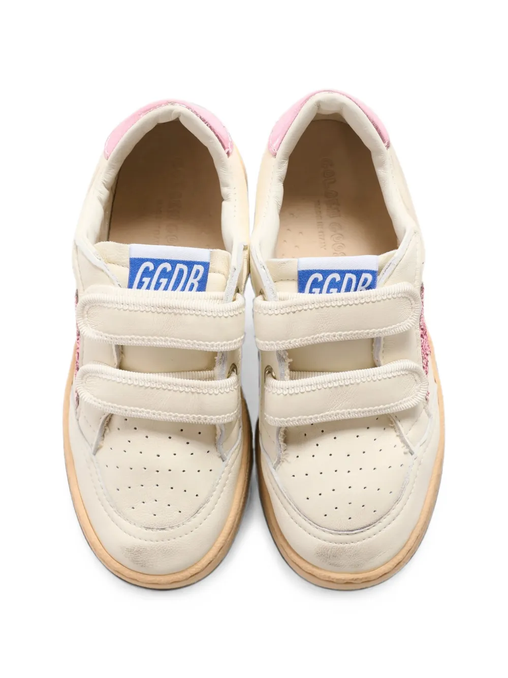 Golden Goose Kids Ball Star leather sneakers Beige