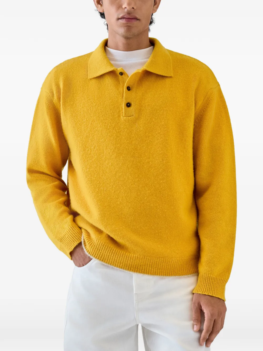 Jacquemus The cashmere polo shirt Geel